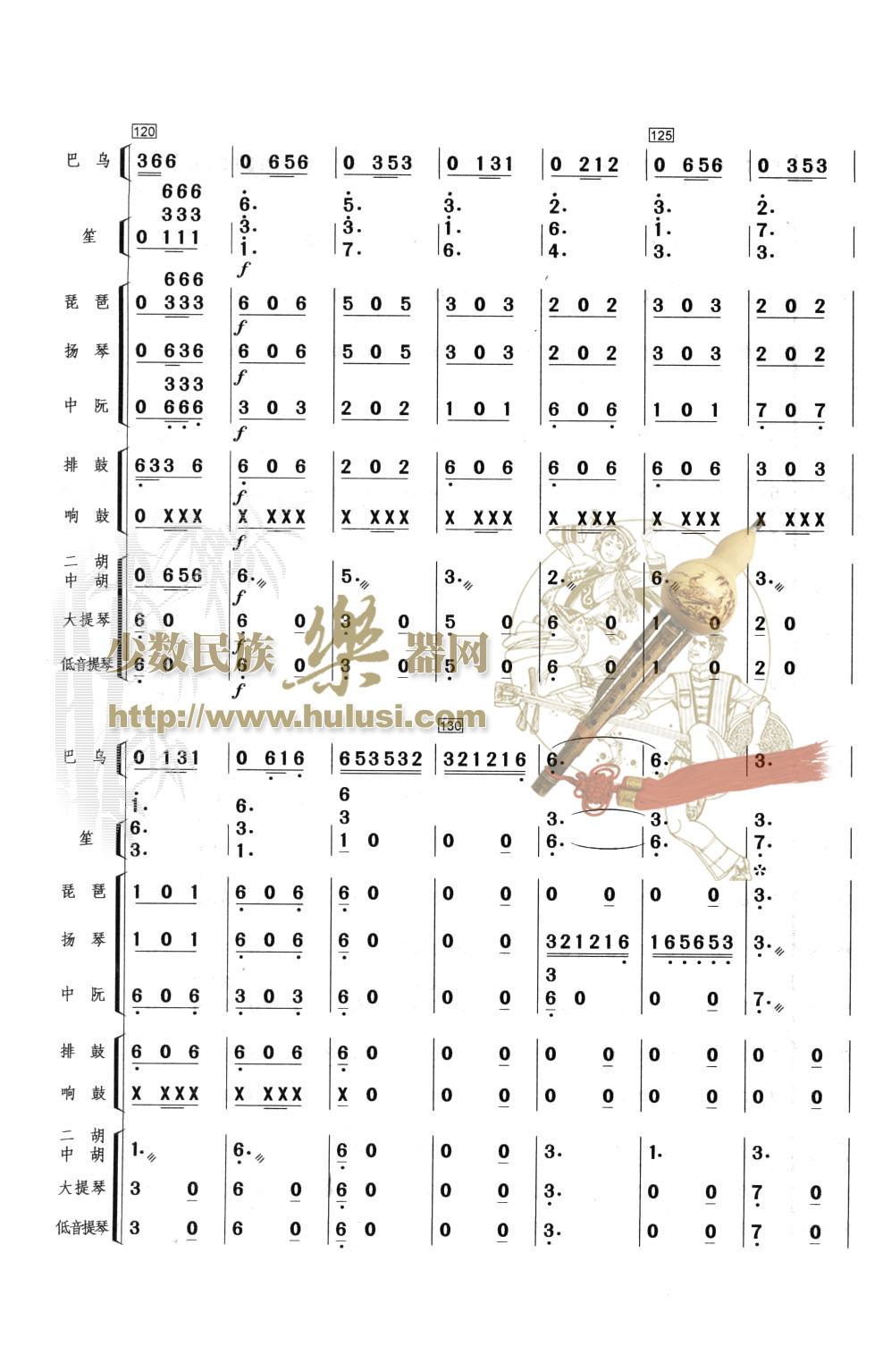 歌曲边寨晨曲的简谱歌谱下载