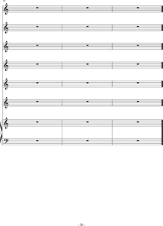 歌曲卡农 《我的野蛮女友版》总谱的简谱歌谱下载