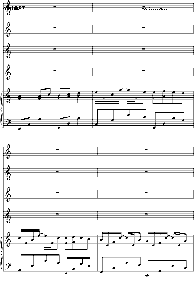 歌曲野蛮女友-(总谱)canon-帕赫贝尔-Pachelbel的简谱歌谱下载