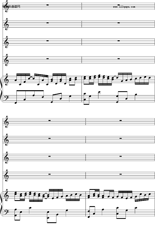 歌曲野蛮女友-(总谱)canon-帕赫贝尔-Pachelbel的简谱歌谱下载
