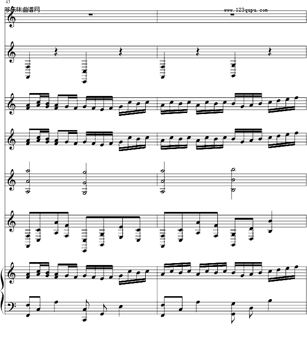 歌曲野蛮女友-(总谱)canon-帕赫贝尔-Pachelbel的简谱歌谱下载