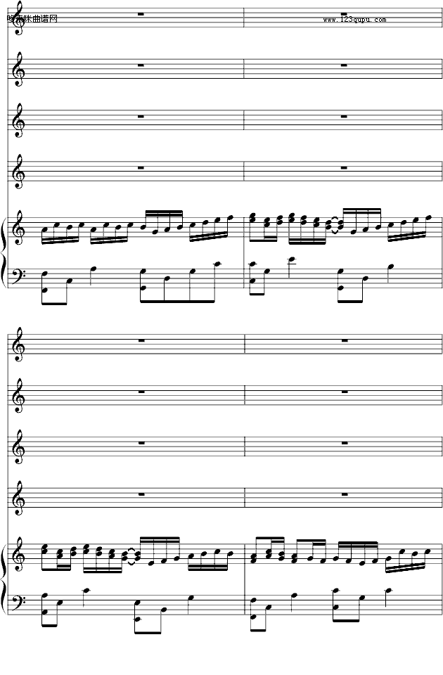歌曲野蛮女友-(总谱)canon-帕赫贝尔-Pachelbel的简谱歌谱下载