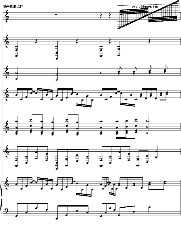 歌曲野蛮女友-(总谱)canon-帕赫贝尔-Pachelbel的简谱歌谱下载
