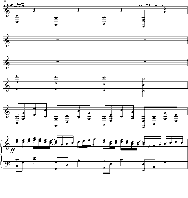 歌曲野蛮女友-(总谱)canon-帕赫贝尔-Pachelbel的简谱歌谱下载