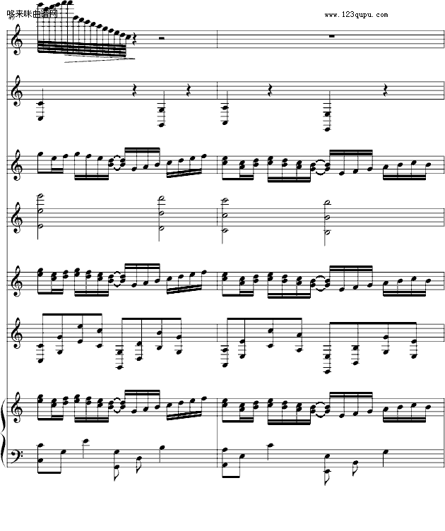 歌曲野蛮女友-(总谱)canon-帕赫贝尔-Pachelbel的简谱歌谱下载