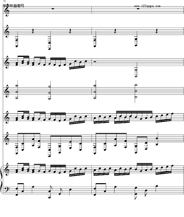 歌曲野蛮女友-(总谱)canon-帕赫贝尔-Pachelbel的简谱歌谱下载