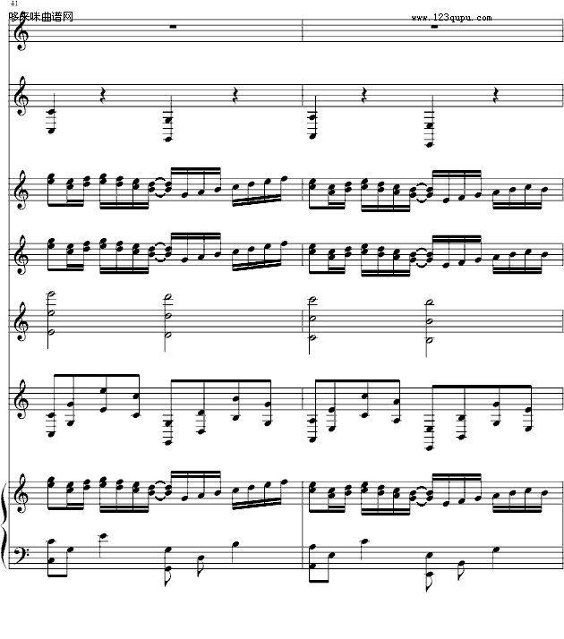 歌曲野蛮女友-(总谱)canon-帕赫贝尔-Pachelbel的简谱歌谱下载
