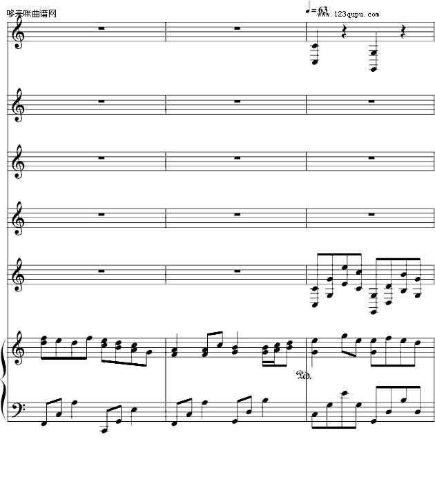 歌曲野蛮女友-(总谱)canon-帕赫贝尔-Pachelbel的简谱歌谱下载