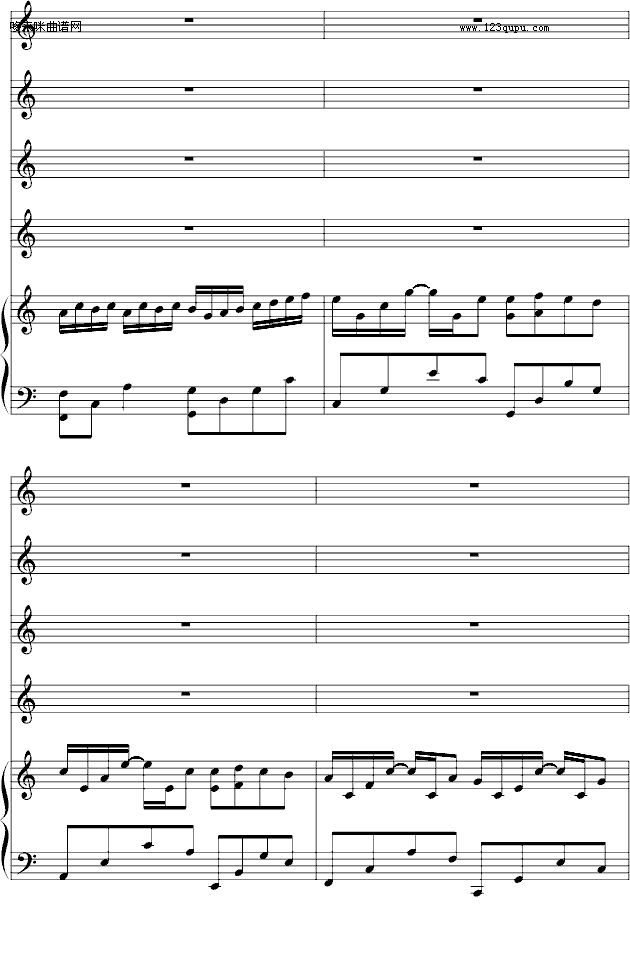歌曲野蛮女友-(总谱)canon-帕赫贝尔-Pachelbel的简谱歌谱下载