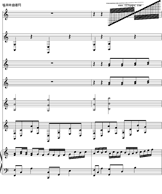 歌曲野蛮女友-(总谱)canon-帕赫贝尔-Pachelbel的简谱歌谱下载