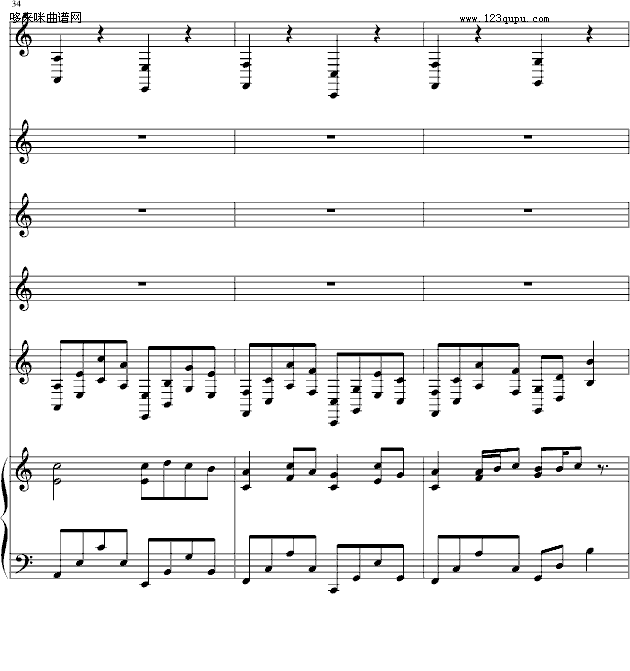 歌曲野蛮女友-(总谱)canon-帕赫贝尔-Pachelbel的简谱歌谱下载