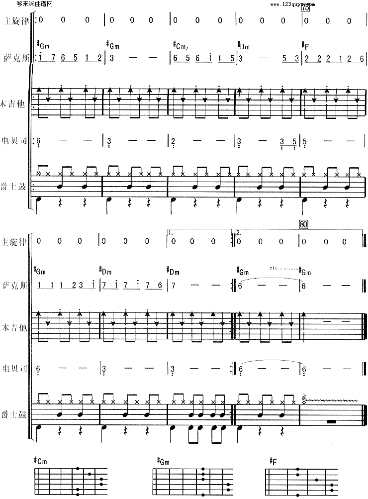 歌曲独角戏(许茹芸)的简谱歌谱下载