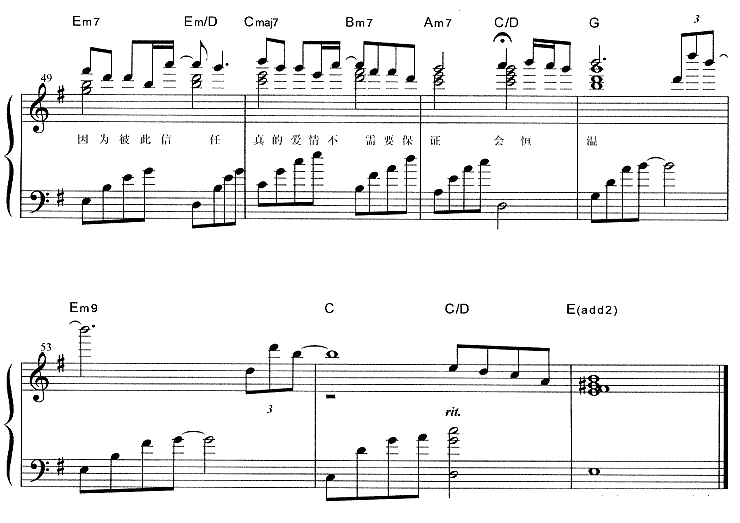 歌曲眼神 (孙燕姿)的简谱歌谱下载