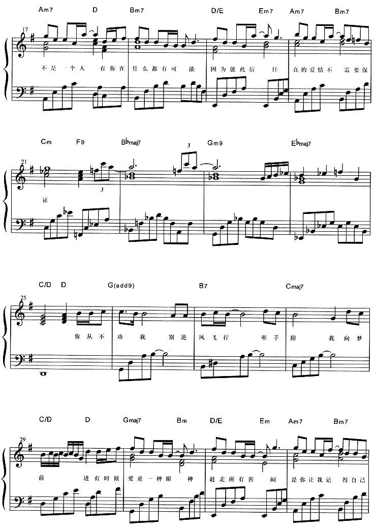 歌曲眼神 (孙燕姿)的简谱歌谱下载