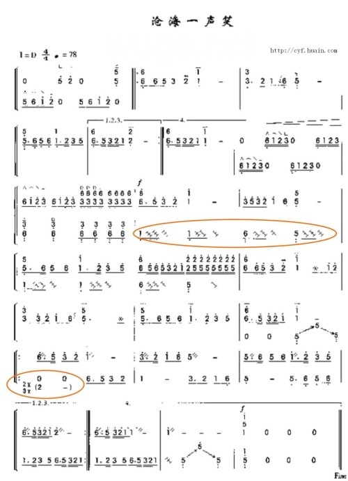 歌曲沧海一声笑的简谱歌谱下载