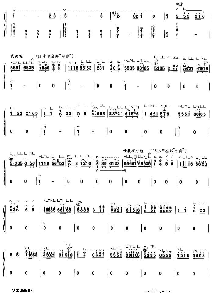 歌曲浏阳河的简谱歌谱下载