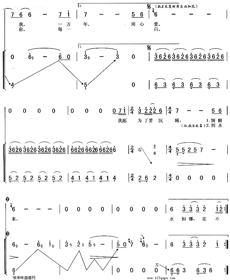 歌曲月光爱人(《卧虎藏龙》主题曲/柔情版)的简谱歌谱下载