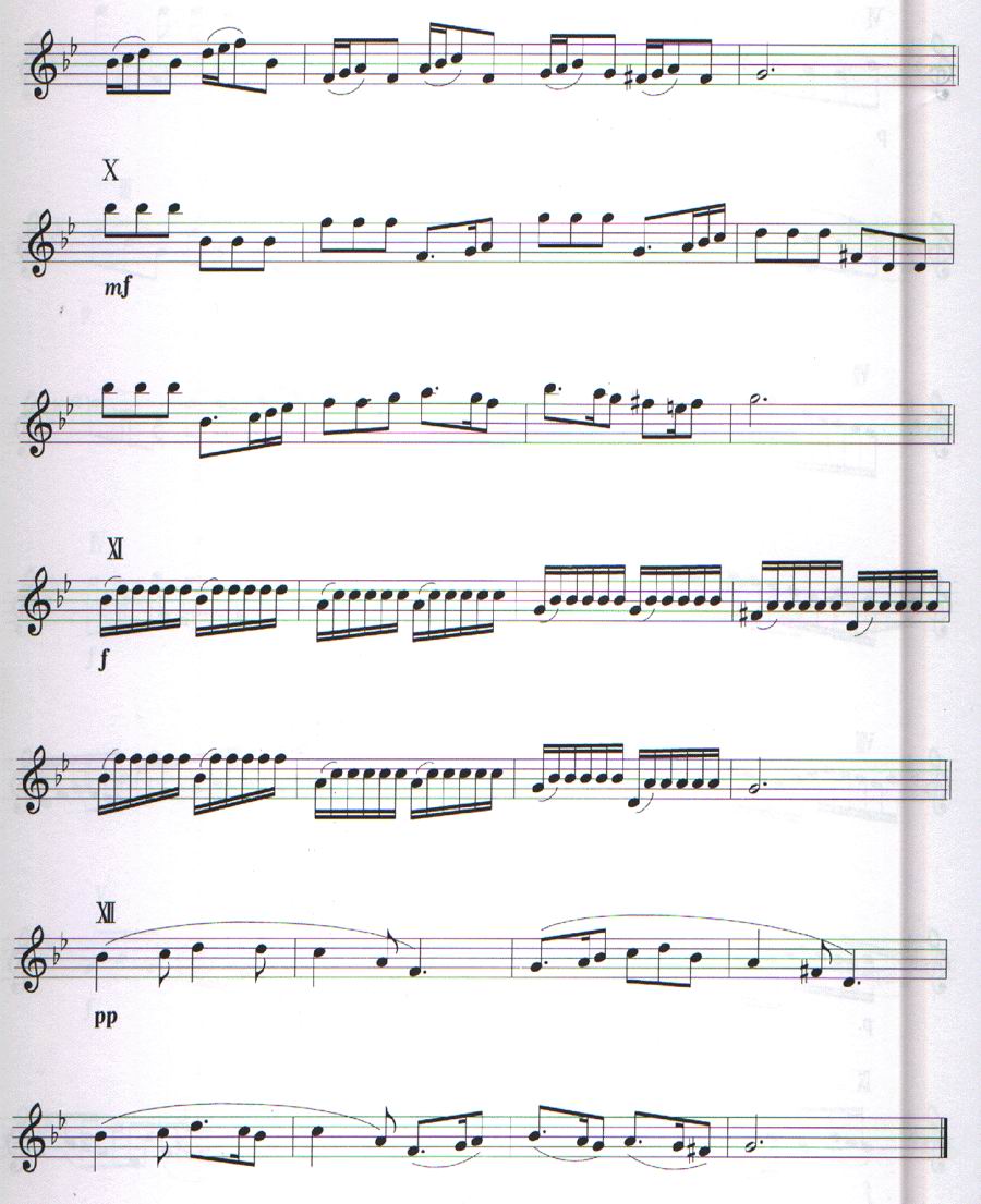 歌曲绿袖子主题变奏曲(长笛)的简谱歌谱下载