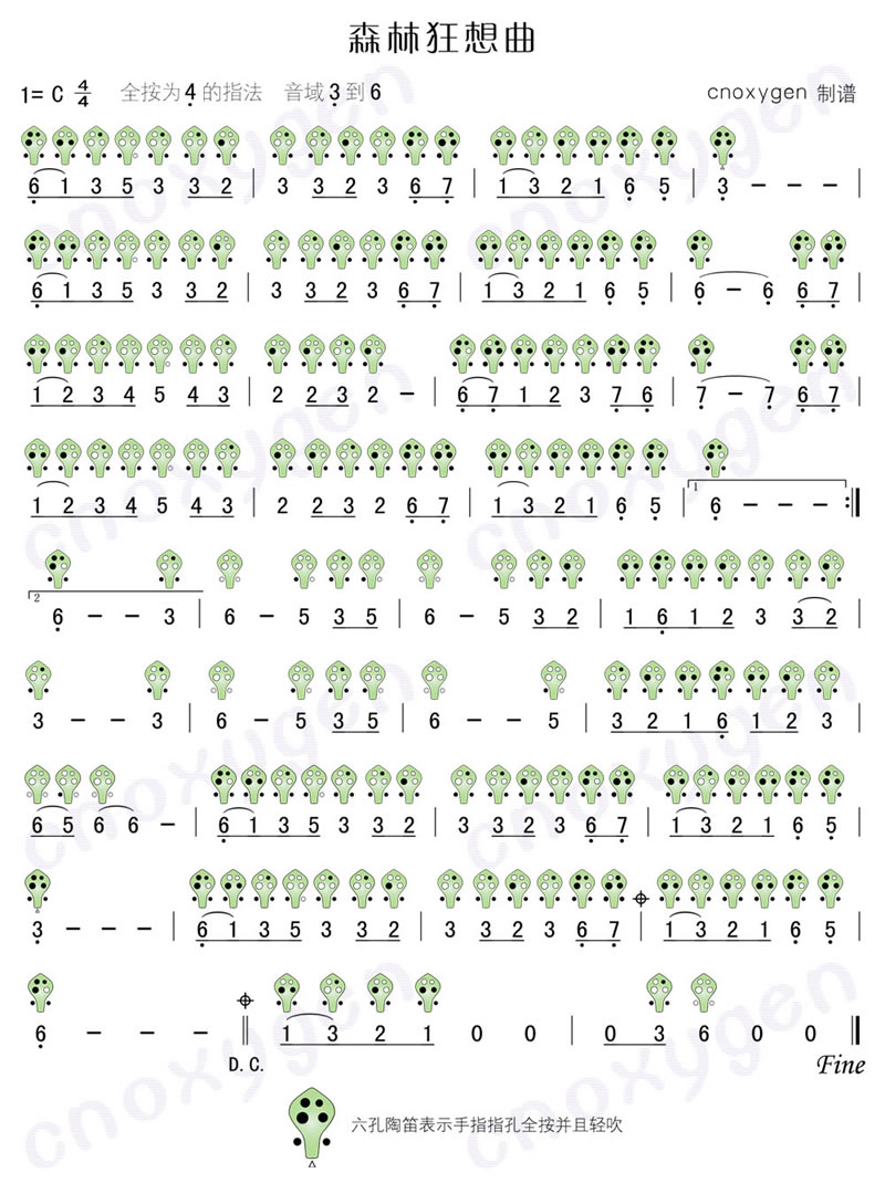 歌曲森林狂想曲的简谱歌谱下载