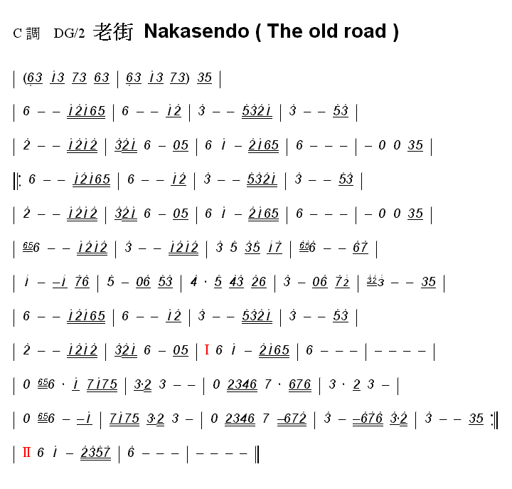 歌曲老街的简谱歌谱下载