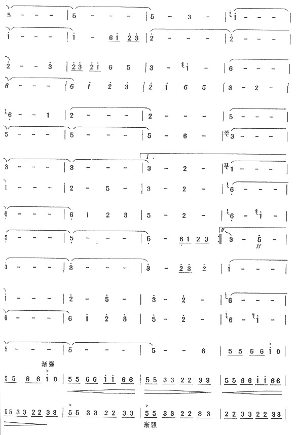 歌曲脚踏水车唱山歌的简谱歌谱下载