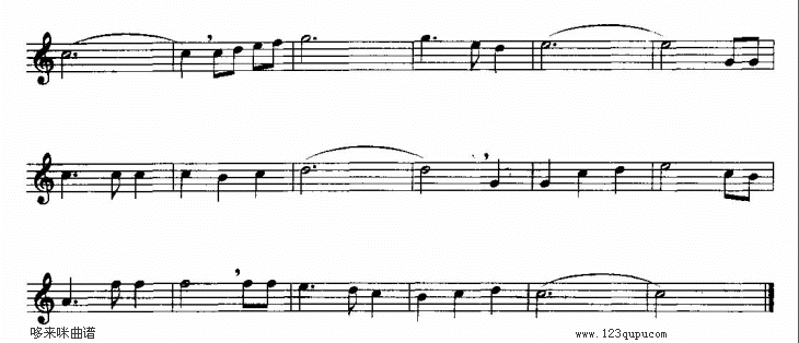 歌曲牧场上的家-五线谱的简谱歌谱下载