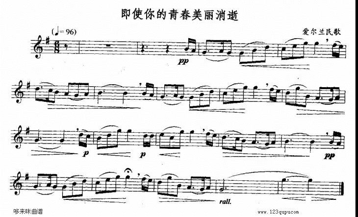 歌曲即使你的青春美丽消逝-五线谱的简谱歌谱下载