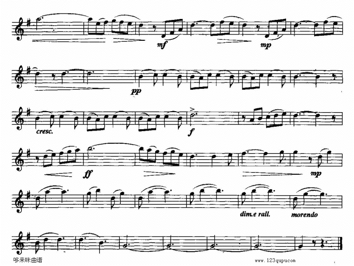 歌曲船歌-五线谱的简谱歌谱下载