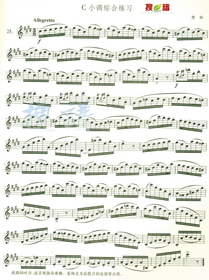 歌曲C小调综合练习的简谱歌谱下载