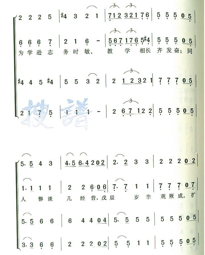 歌曲广东国民大学校歌的简谱歌谱下载