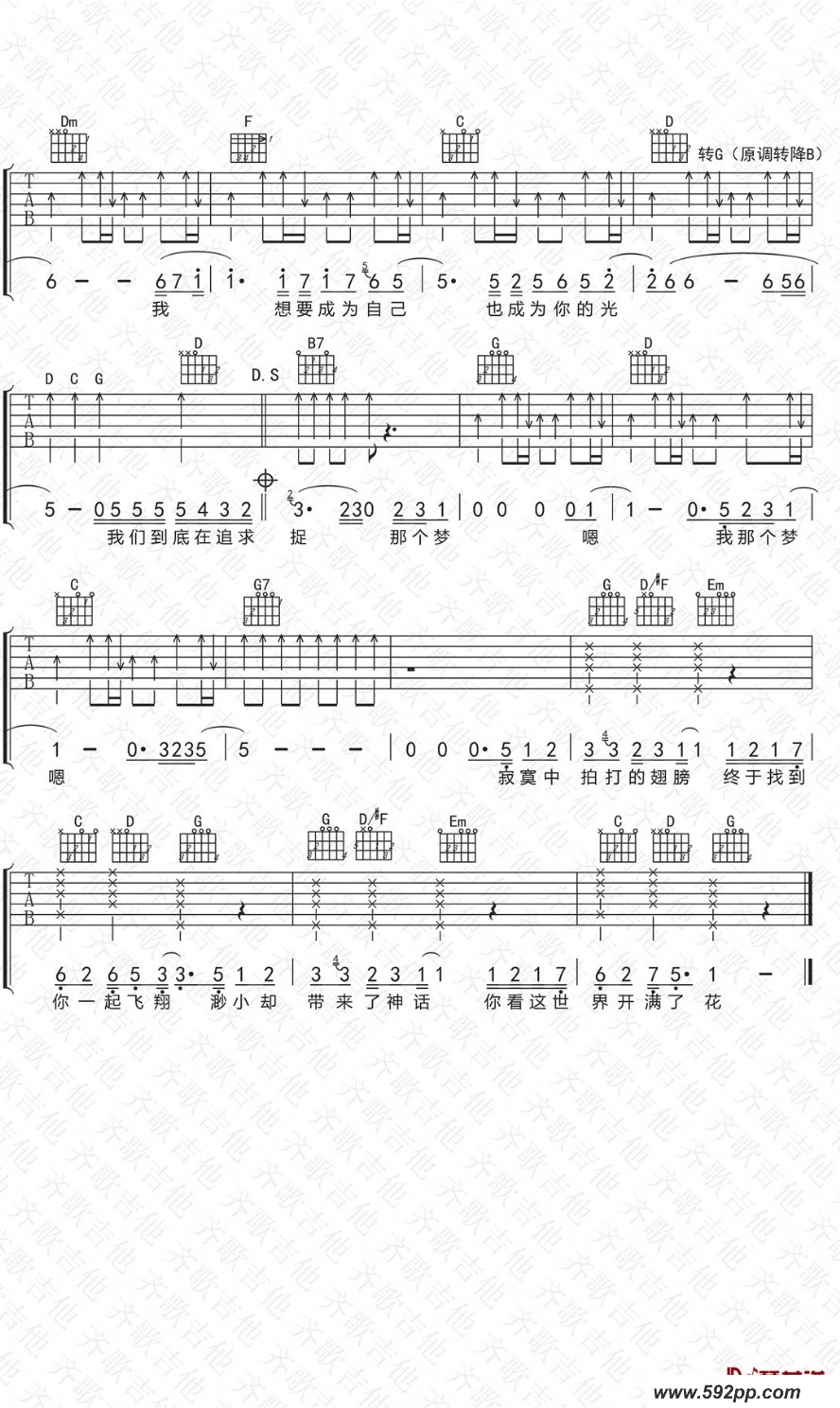 歌曲蜂鸟的简谱歌谱下载