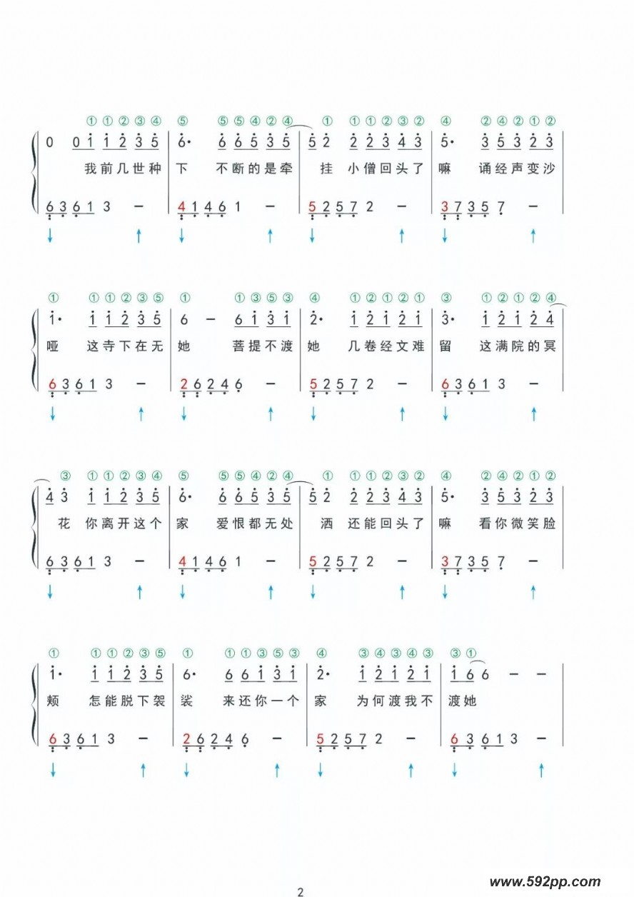 歌曲渡我不渡她的简谱歌谱下载