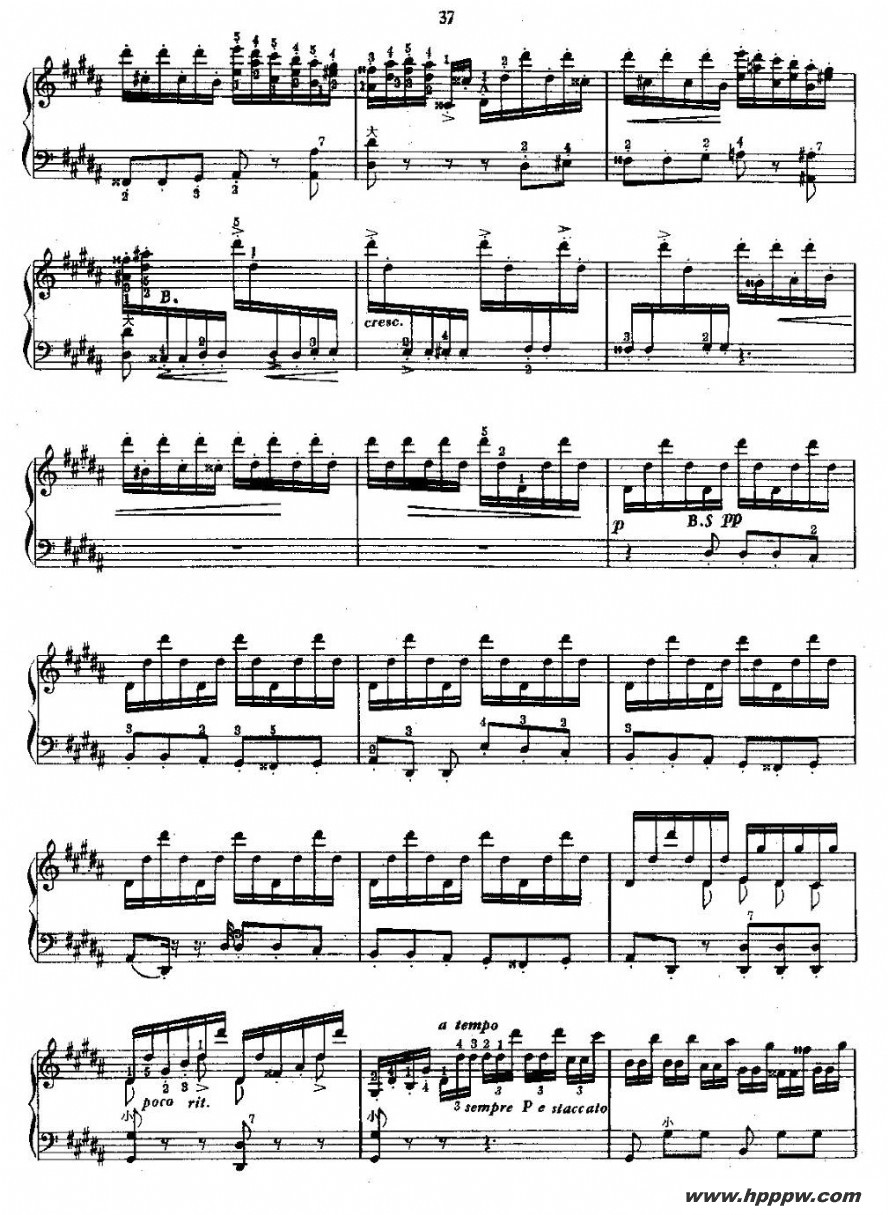 歌曲李斯特 - 钟  的简谱歌谱下载