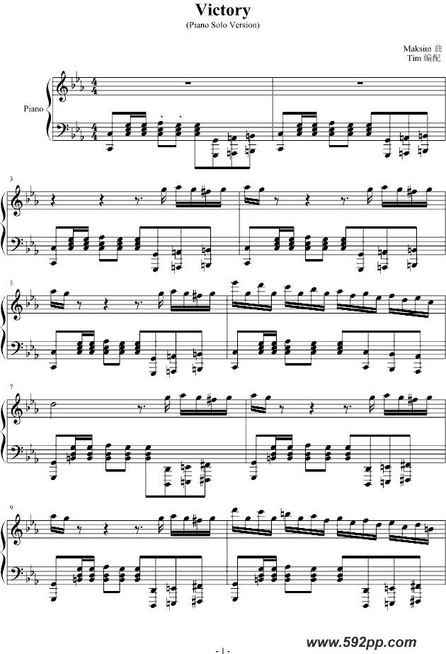 歌曲victory的简谱歌谱下载