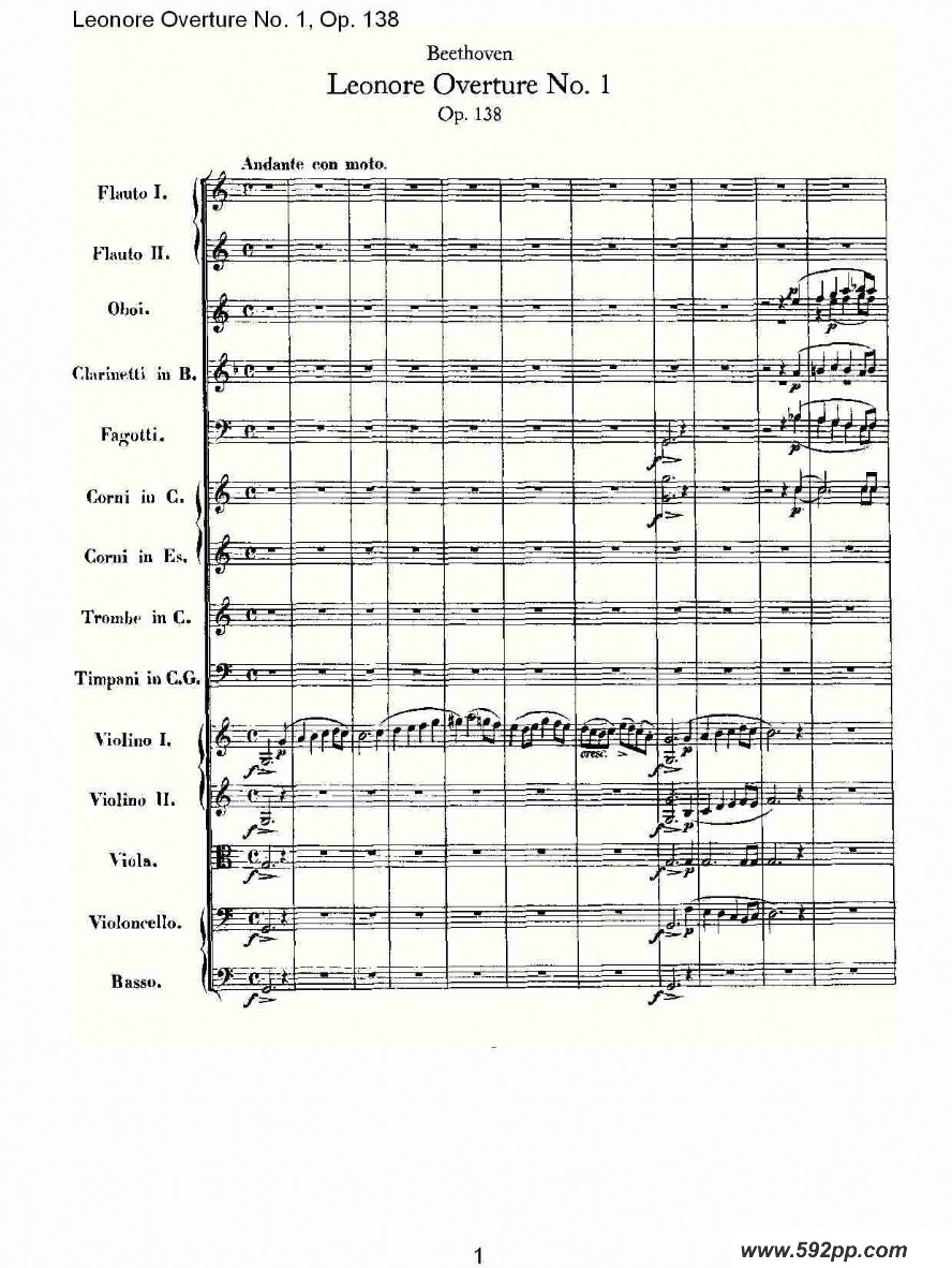 Leonore Overture No. 1, Op. 138ļ׸