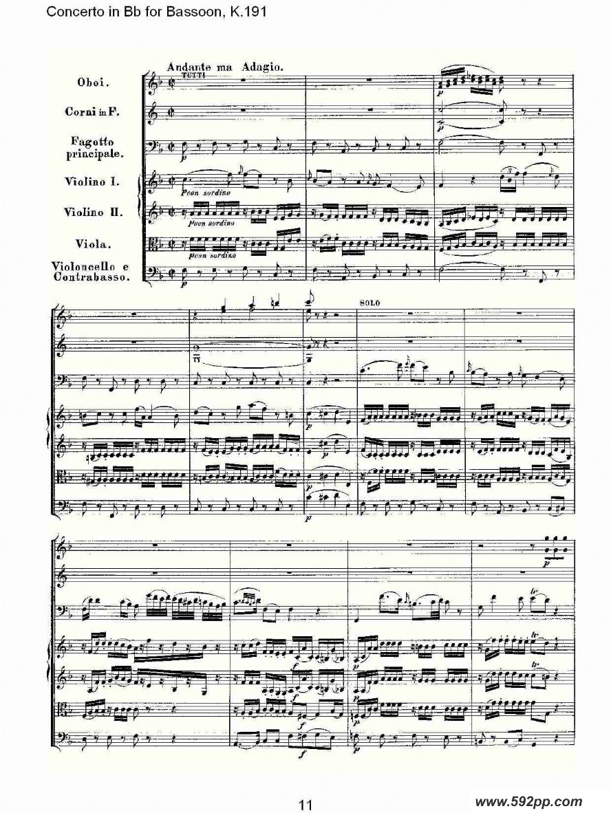 concerto in bb for bassoon, k.191ļ׸