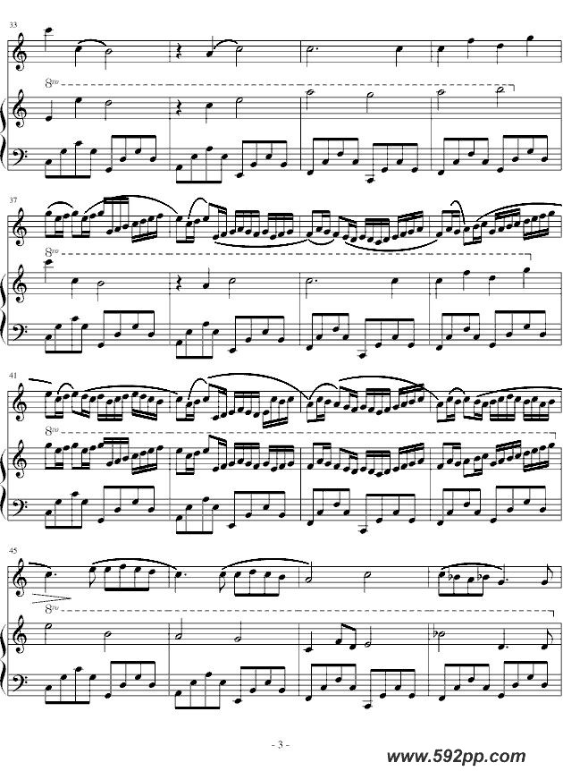 歌曲c大调卡农的简谱歌谱下载