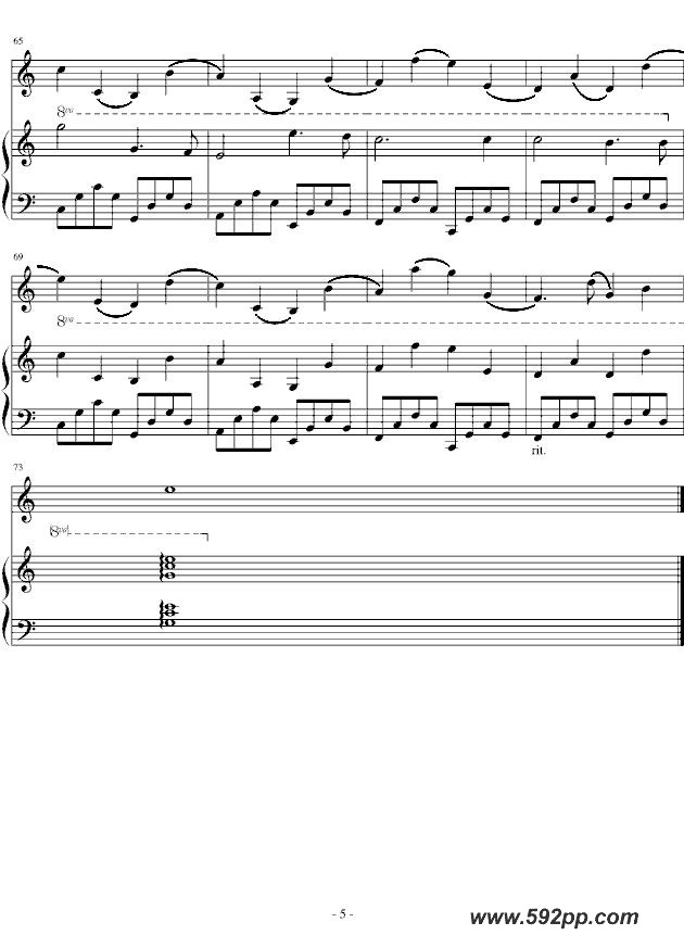 歌曲c大调卡农的简谱歌谱下载