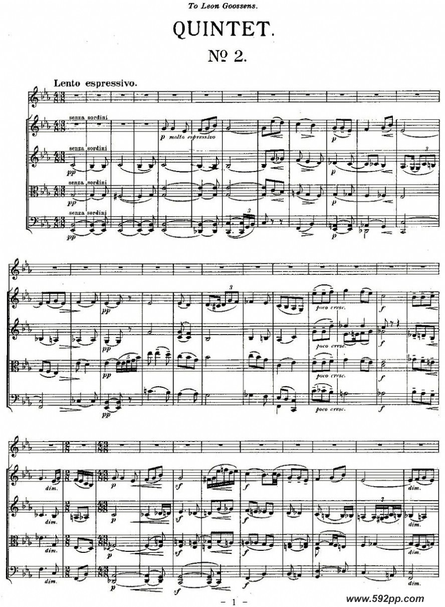 歌曲quintet.no2.的简谱歌谱下载