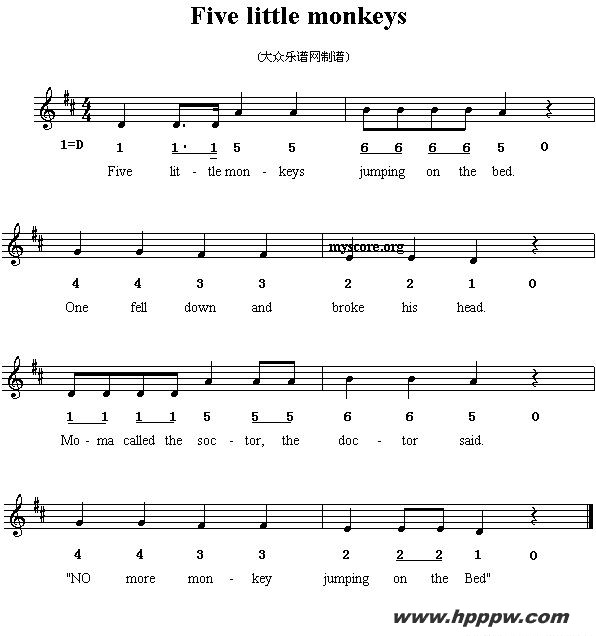 five little monkeysļ׸