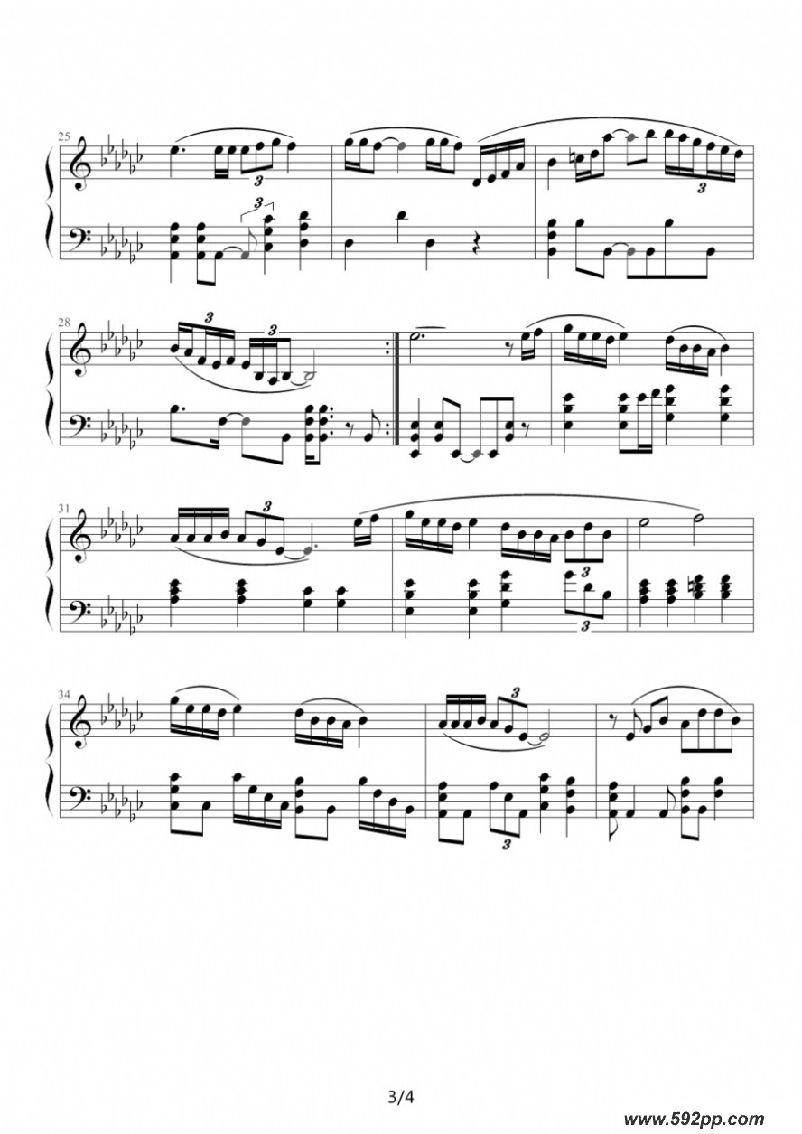 歌曲谢谢你的爱1999的简谱歌谱下载