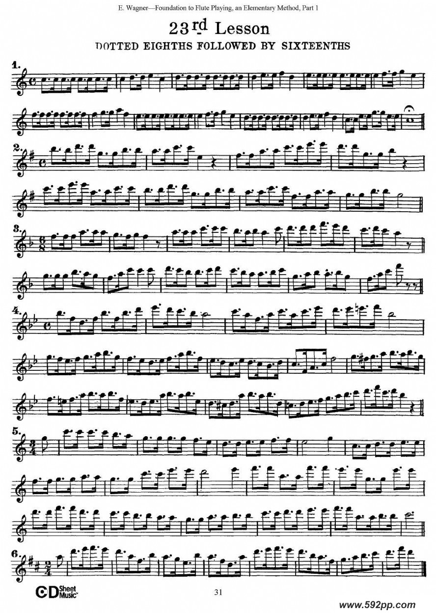 歌曲长笛演奏基础教程练习的简谱歌谱下载