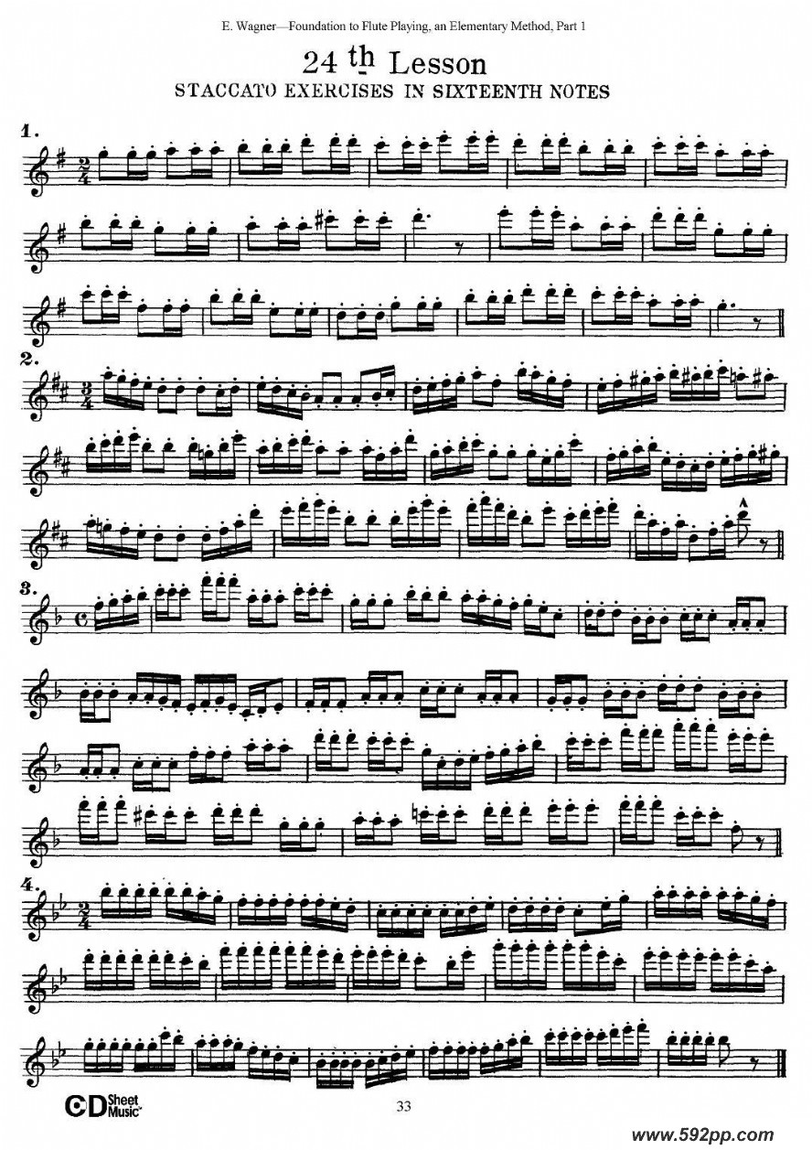 歌曲长笛演奏基础教程练习的简谱歌谱下载