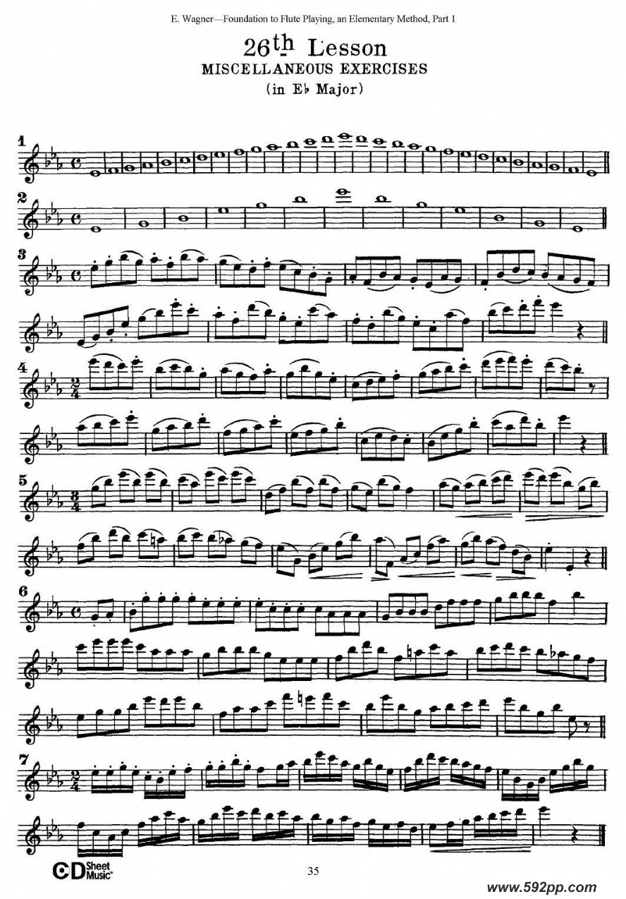 歌曲长笛演奏基础教程练习的简谱歌谱下载