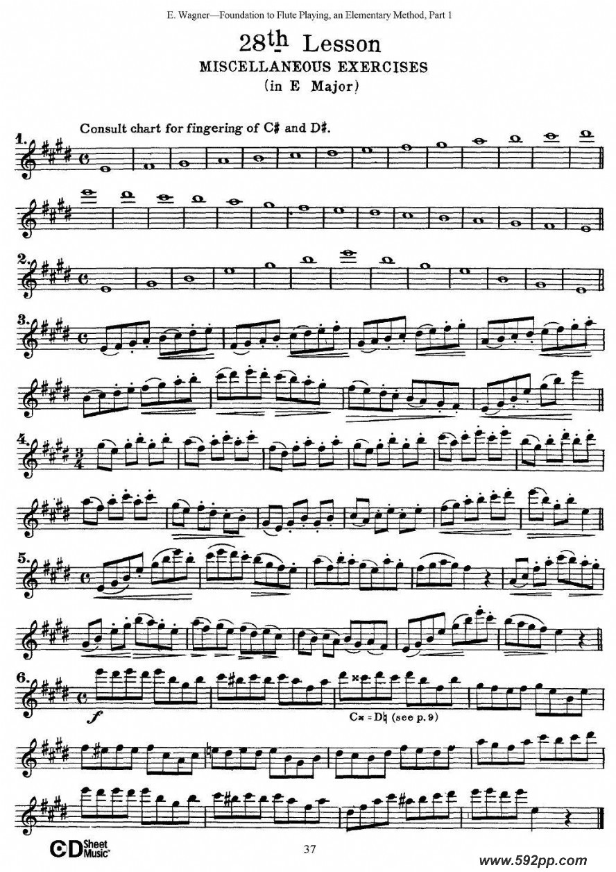 歌曲长笛演奏基础教程练习的简谱歌谱下载