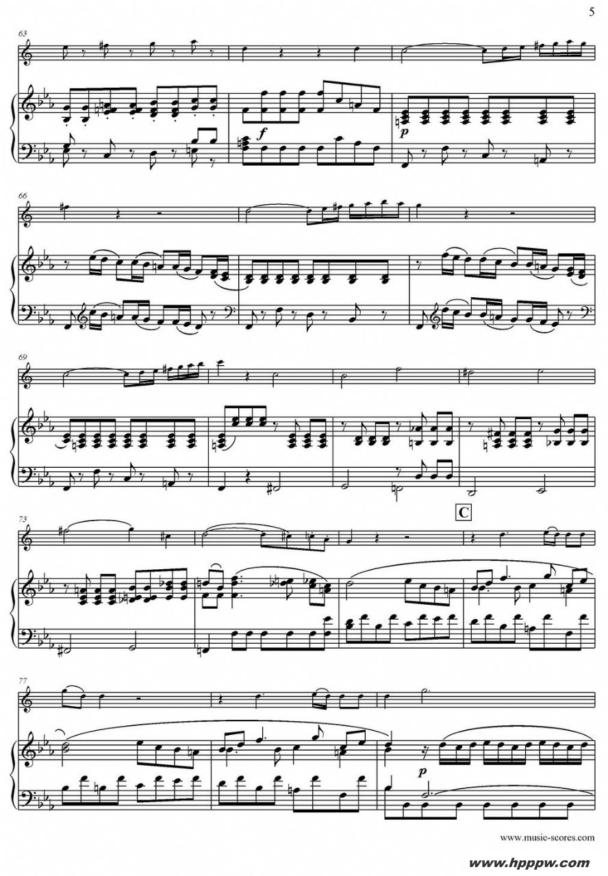 歌曲mozart:concerto kv495 no.4-1st的简谱歌谱下载