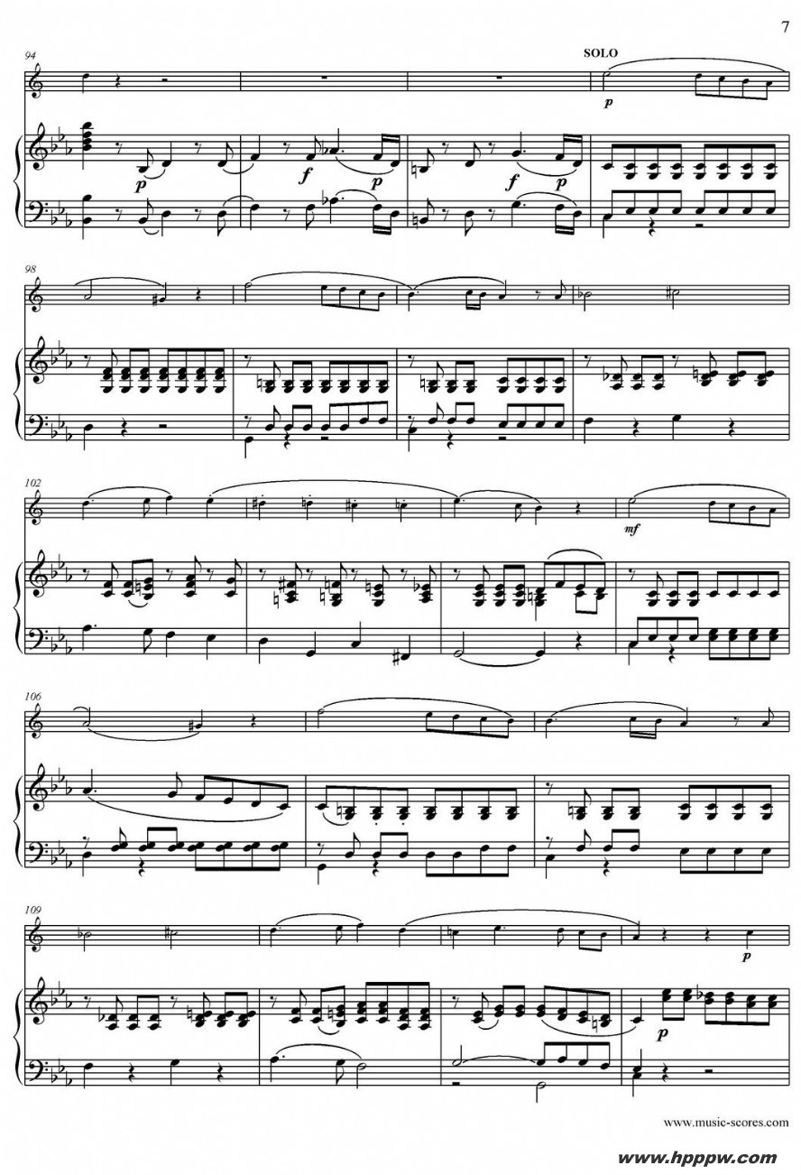 歌曲mozart:concerto kv495 no.4-1st的简谱歌谱下载