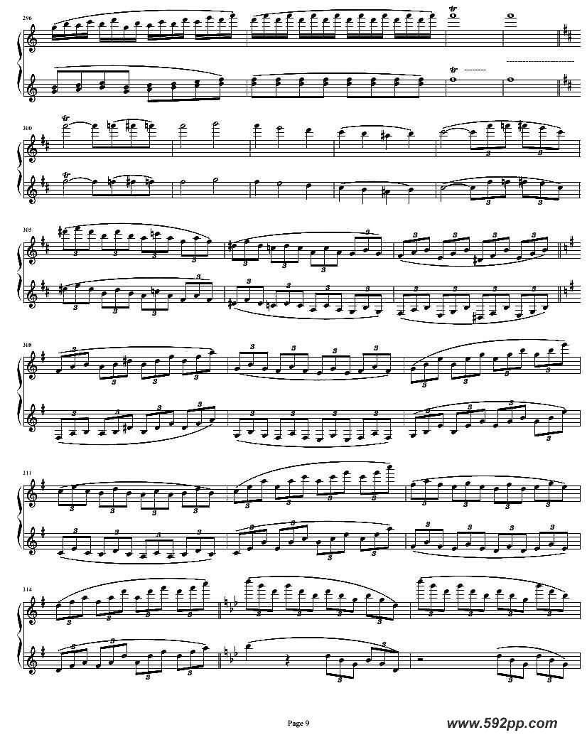 歌曲贝多芬钢琴协奏曲Op61第一乐章的简谱歌谱下载