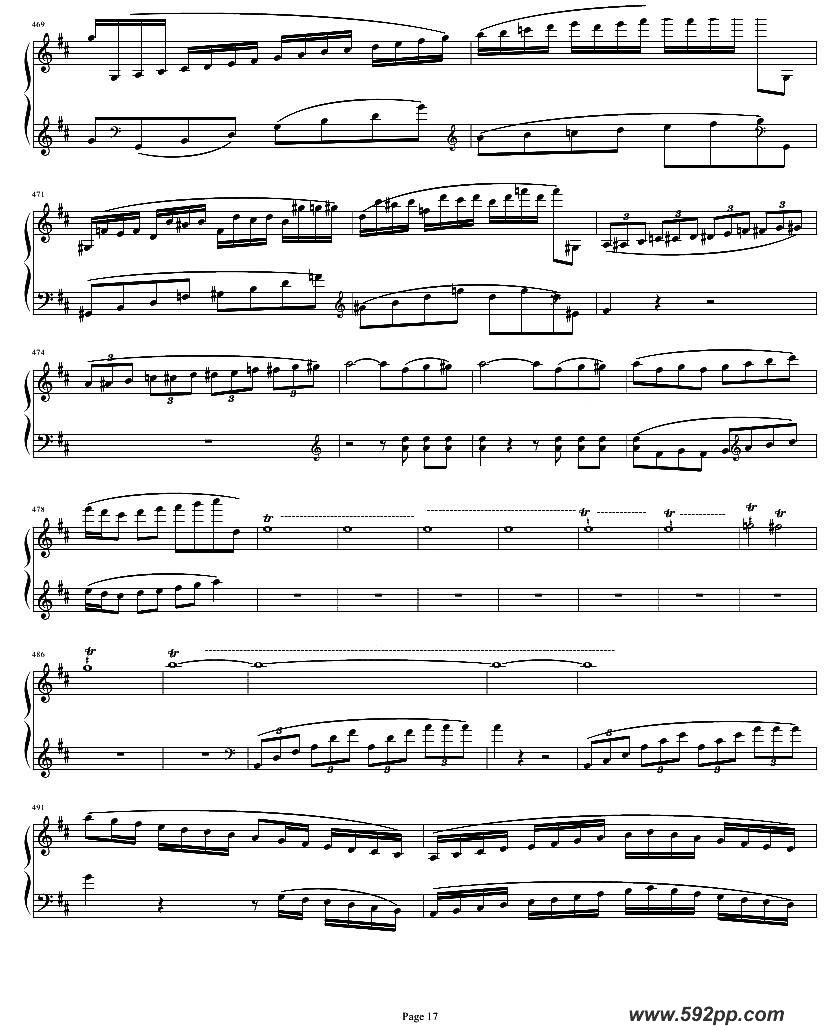 歌曲贝多芬钢琴协奏曲Op61第一乐章的简谱歌谱下载