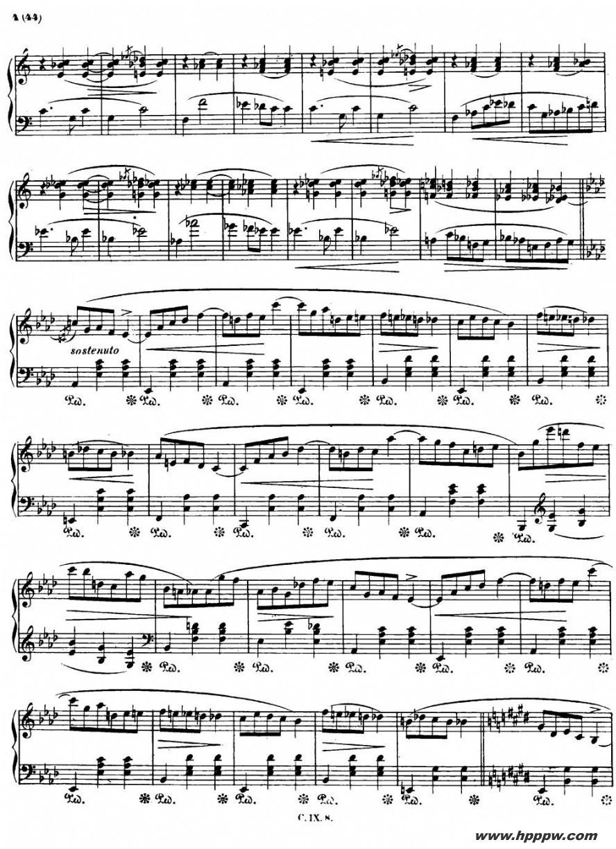 歌曲降a大调圆舞曲op.64-3 的简谱歌谱下载